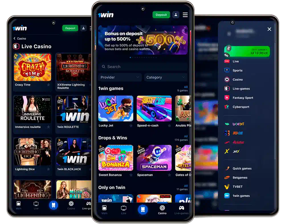 1win download app for Android and iOS